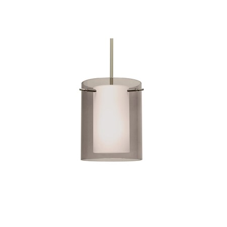 Besa Lighting Pahu 8 Stem Pendant, Trans. Smoke/Opal, Satin Nickel Finish, 1x100W Incandescent 1TT-S00607-SN